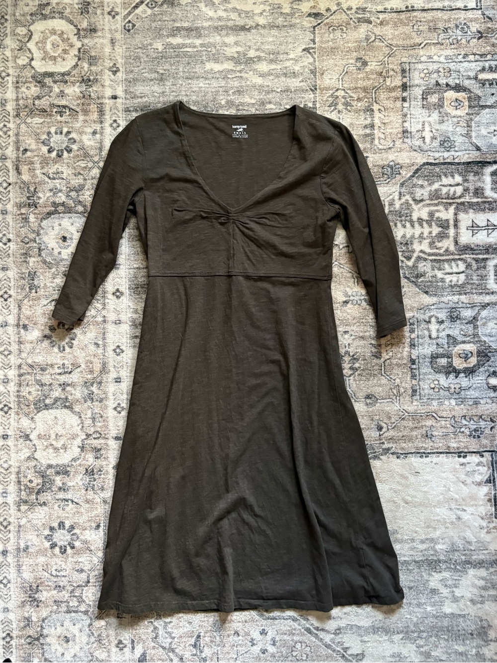 Horny toad Rosalinda brown organic cotton dress size S